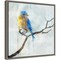 Little Blue Bird I by Ken Roko 16-in. W x 16-in. H. Canvas Wall Art Print Framed in Grey